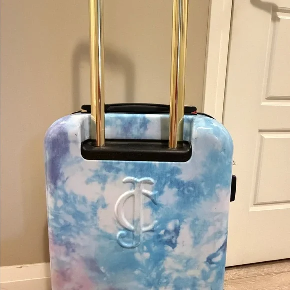 Juicy Couture Tie-Dye Hard Shell Carry-On in Blue and Pink with Gold Handle - Picture 5 of 9